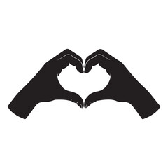 Fototapeta premium Hands Forming Heart Shape Silhouette