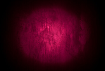 Old wall texture cement dark black pink background abstract grey color design are light with white gradient background.
