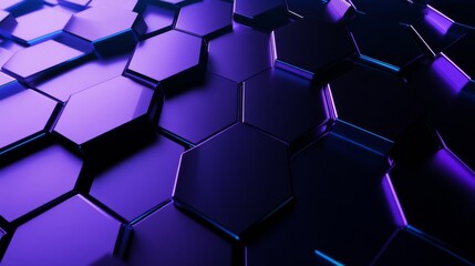 Abstract hexagonal shapes create smooth flowing pattern under blue violet lighting in a modern technology setting representing an AI powered system