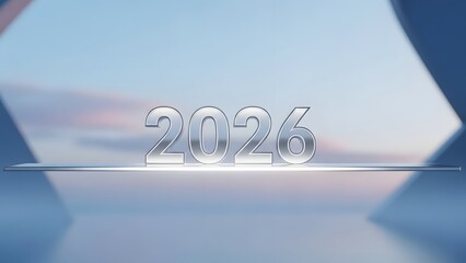 2026 number new year future wallpaper, illustration, banner, vector