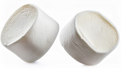 Falling Marshmallow Isolated On White Background Clipping Path Full Depth Of Field