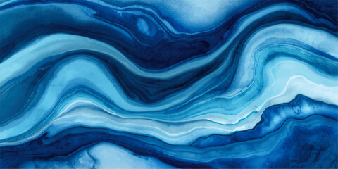 Fototapeta premium Abstract blue and white marble background. This image can be used for a variety of purposes,ocean currents or mountainous landscape with soft light and smooth brushstroke texture.