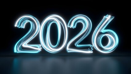 2026 number new year future wallpaper, illustration, banner, vector