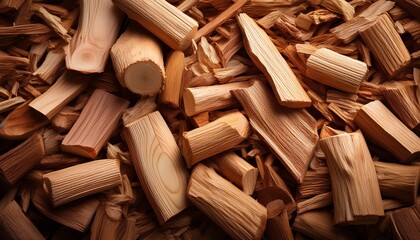 Wood Chip Wooden Chips A Pile Of Recyclated Fuel