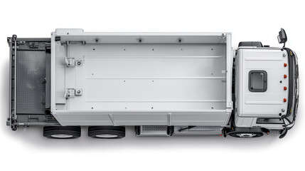 A white truck with a black door