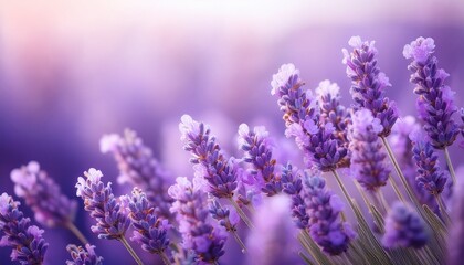 Lavender Flowers With Soft Purple Background Create Calming And Serene Atmosphere Perfect For Relaxation And Tranquility Delicate Blooms Add Touch Of Elegance And Natural Beauty