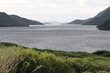Vue panoramique sur le fjord de Killary Harbour depuis Derrynacleigh