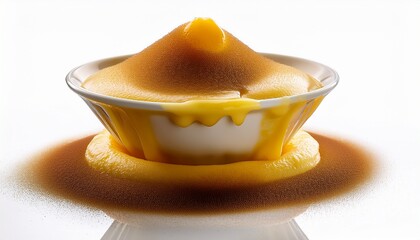 Overflowing Fudding Cup Isolated On White Background