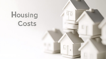 Rising Housing Costs: A visual metaphor depicting the increasing expenses associated with homeownership, rent, and property taxes, emphasizing financial challenges.