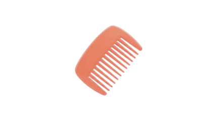 3D Coral Hair Comb on transparent background
