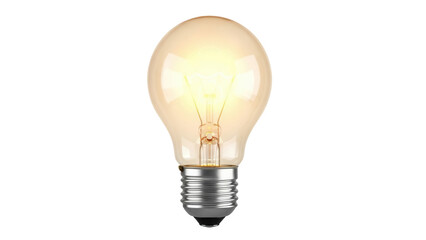Vintage light bulb PNG isolated on transparent background, glowing filament lamp for retro design and energy concepts