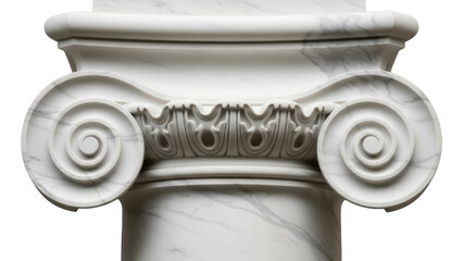 Ionic capital isolated PNG on transparent background, architectural element with volutes and...