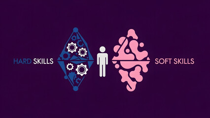 Balance concept of professional development and skills