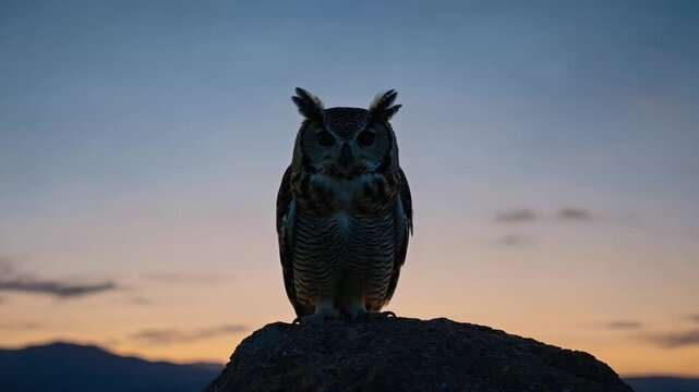 indian eagle owl bird nocturnal predatory bird video