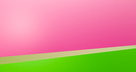 Product or service marketing banner with green bar and pink background