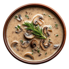 Creamy mushroom soup with rosemary