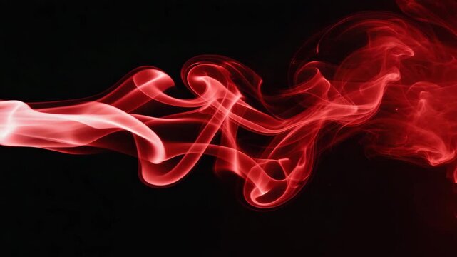 Cinematic Red Smoke Swirling over Matte Black Background with Motion Blur 4K