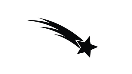 A striking black shooting star design with a star head silhouette © MD