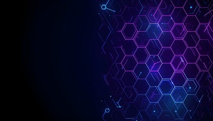 Futuristic Glowing Neon Hexagon Technology Background