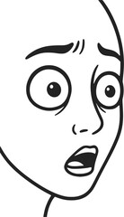 Obraz premium Design of lineart illustration of surprised expression