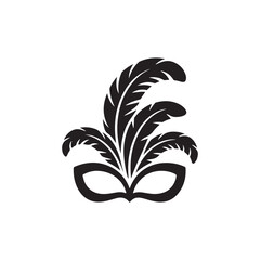 vector silhouette icon of carnival feather headpiece © omniIcons