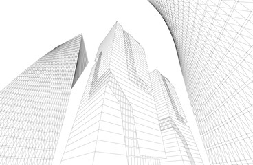 Abstract architecture 3D rendering