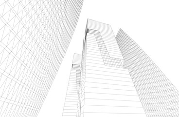 Abstract architecture 3D rendering