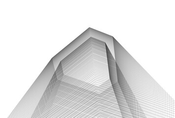 Abstract architecture 3D rendering