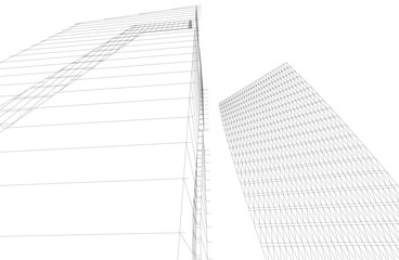 Abstract architecture 3D rendering