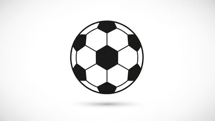 Obraz premium Soccer Ball Icon in Simple Black and White Design on Clean White Background for Sports Logo