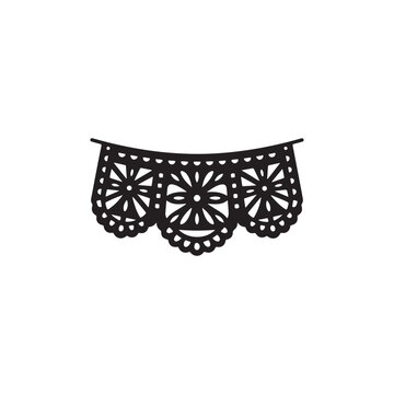 minimal mexican paper banner vector symbol