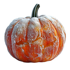 Frosted pumpkin isolated on transparent background