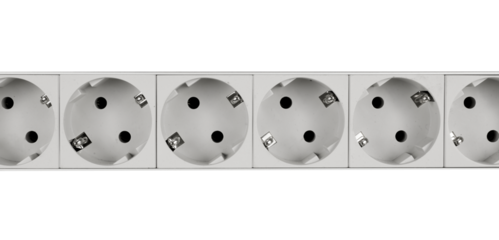 grey electric plugs or socket isolated on white or transparent png