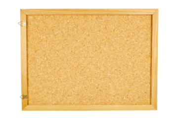 blank cork board isolated on white or transparent png