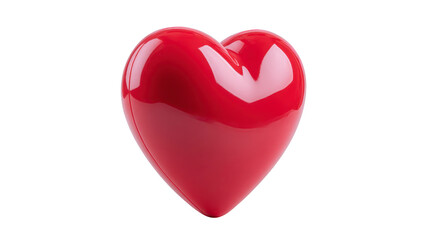 Fototapeta premium Red heart glossy surface love symbol romantic isolated shiny smooth valentine passion happiness affection 3D object emotional decorative celebration cheerful vibrant joyful happiness positive cute