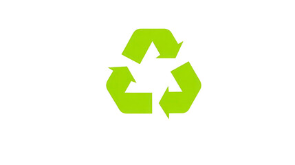 Obraz premium Recycling symbol with three green arrows forming triangle, representing sustainability, eco friendly practices, and environmental conservation, isolated on transparency background