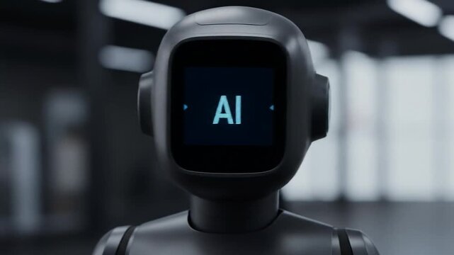 Close-up of high-performance domestic mini robot using advanced AI for home tasks