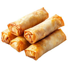 Crispy spring rolls, isolated on transparent background