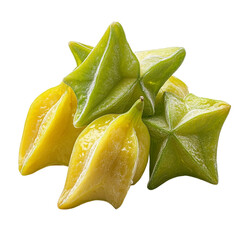 Starfruit cluster isolated on transparent background