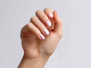 Close up of female hand  with nails painted with nail polish. Manucure