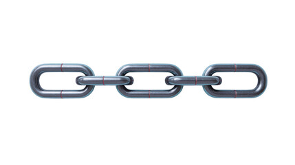 Obraz premium Steel chain metal link strong industrial isolated horizontal shiny durable connection security. steel chain features interlocking metal links symbolizing strength and unity