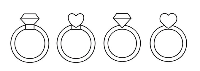 Set of wedding ring outline.
Heart and diamond coloring pages and templates
Perfect for Valentine&rsquo;s Day worksheets, printables, crafts, greeting cards, and educational use. 
