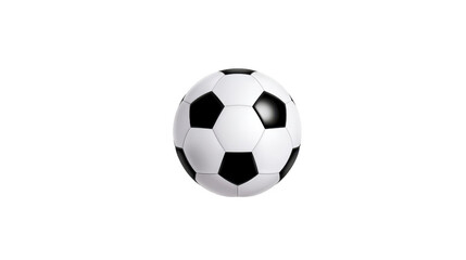 Fototapeta premium Classic black and white soccer ball isolated on transparency background, round shape, leather texture, sports equipment, used for football games, simple and clean design