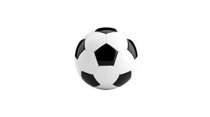 Fototapeta premium Soccer ball black white round leather classic sports equipment isolated clean recreation competition outdoor indoor pattern pentagon hexagon shiny smooth inflated object game team activity play