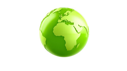 Fototapeta premium Green globe earth Africa Europe environmental shiny eco friendly sustainability world planet. Vibrant illustration symbolizing global ecology conservation and environmental awareness