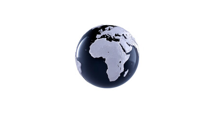 Fototapeta premium Earth globe showing Africa, Europe, and Middle East with day and night shadow, realistic 3D rendering, global geography, science concept