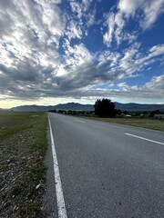 Desolate mountain journey, Vast countryside with cloudy skies