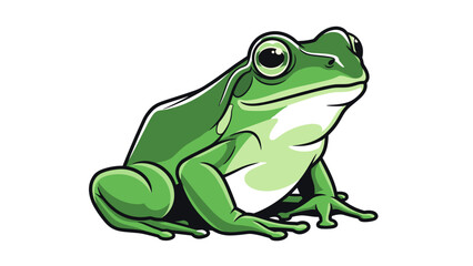 Obraz premium Cartoon Green Frog Vector Illustration. Ambitious Amphibian. Mascot, isolated on transparent background. Spring, Renewal, Positive Emotions. Nature, Wildlife, Design.