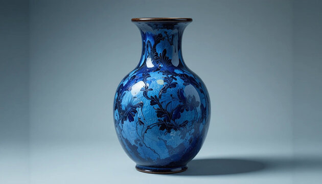 blue vase on white background