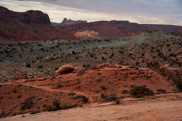 Fototapeta premium This fine art photograph captures the timeless beauty of the sandstone arches of **Arches National Park**, located just outside Moab, one of the most iconic landscapes in the American Southwest. C